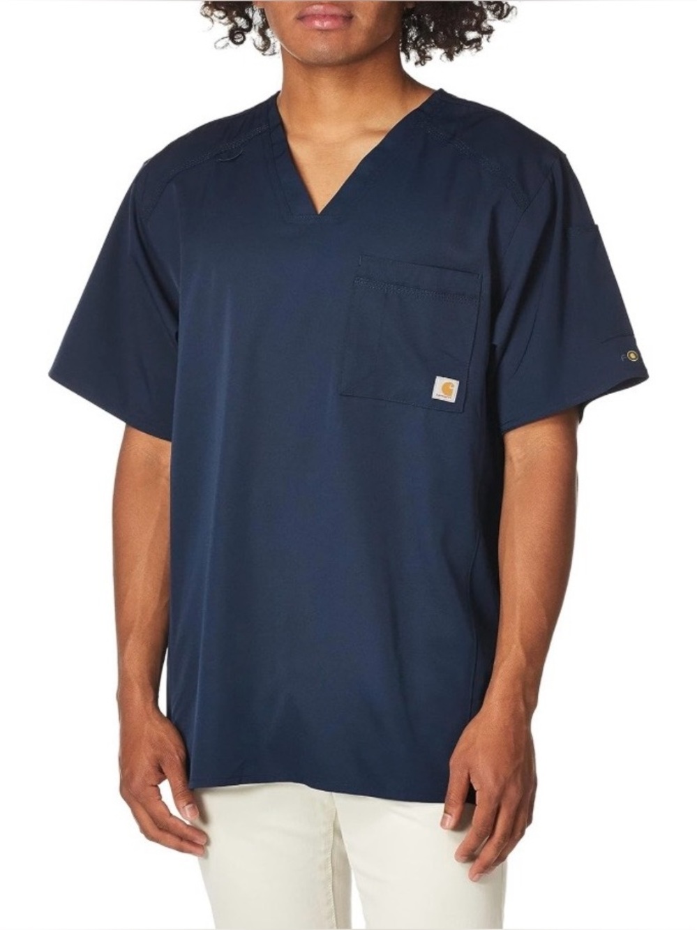 Carhartt Shirt Mens  Blue Scrub Top Force V Neck Pocket Workwear Nurse Small